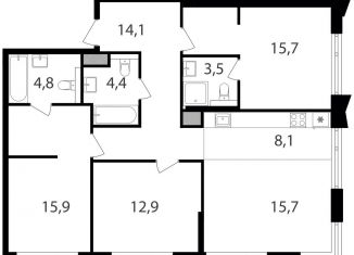 Продажа 4-ком. квартиры, 95.1 м2, Москва, станция Гражданская, жилой комплекс Петровский Парк 2, к1