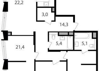 Продается четырехкомнатная квартира, 109.6 м2, Москва, Савёловский район, жилой комплекс Петровский Парк 2, к1