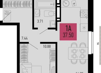 Продается однокомнатная квартира, 37.5 м2, Аксай