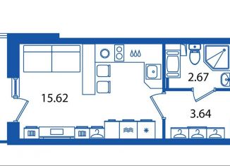 Продам квартиру студию, 22.6 м2, Санкт-Петербург, ЖК Полис Приморский, проспект Авиаконструкторов, 63
