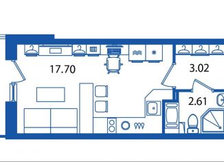 Продаю квартиру студию, 24.3 м2, Санкт-Петербург, ЖК Полис Приморский, проспект Авиаконструкторов, 63