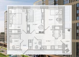 Продаю 3-ком. квартиру, 56.8 м2, Санкт-Петербург, улица Хошимина, муниципальный округ Шувалово-Озерки