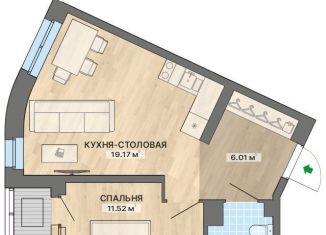 Продажа 1-комнатной квартиры, 44.2 м2, Екатеринбург, ЖК Нова парк