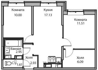 3-комнатная квартира на продажу, 51.9 м2, Санкт-Петербург, Ивинская улица, 19к3, метро Беговая