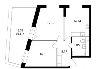 Продажа 2-комнатной квартиры, 62.5 м2, Москва, улица Петра Алексеева, 12к5, ЖК Кутузов Град 2