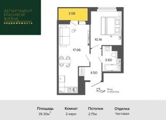 Продажа 1-ком. квартиры, 35.3 м2, Санкт-Петербург, Фарфоровская улица, 9, Фарфоровская улица