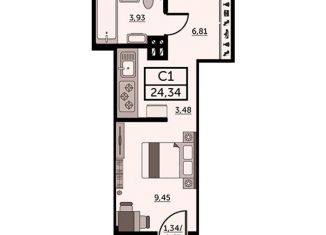 Продаю квартиру студию, 24 м2, Ростов-на-Дону, Красноармейская улица, 157Вс2, ЖК Рубин