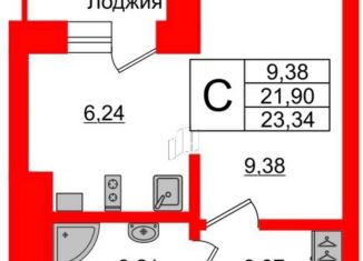 Продажа квартиры студии, 23.3 м2, Светлогорск, Молодёжная улица, 6к1