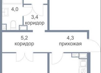 Продается 2-комнатная квартира, 71.3 м2, деревня Голубое, ЖК Первый Зеленоградский