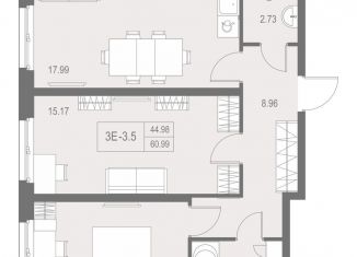 Продам 2-комнатную квартиру, 60.5 м2, Санкт-Петербург, метро Проспект Большевиков