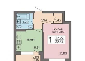 Продам 1-комнатную квартиру, 33.7 м2, Воронежская область, улица Независимости, 80Б