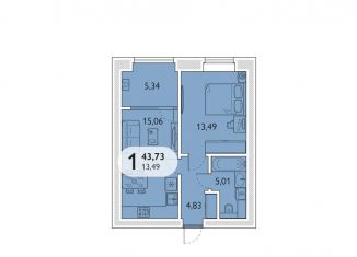 Продается однокомнатная квартира, 43.7 м2, Брянская область, микрорайон Мегаполис-Парк, 23к2