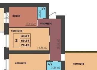 Продам 3-комнатную квартиру, 70.5 м2, Ярославль