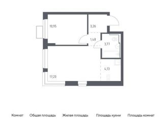 1-комнатная квартира на продажу, 40.8 м2, Московская область, жилой комплекс Егорово Парк, к3.1