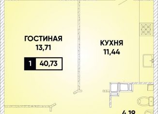 Продажа однокомнатной квартиры, 40.4 м2, Краснодар, микрорайон Губернский