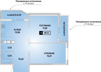 Продам 2-комнатную квартиру, 68.1 м2, Краснодарский край, Боспорская улица