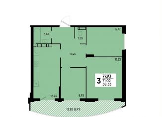 Продажа 3-комнатной квартиры, 77.9 м2, Краснодар, микрорайон Достояние