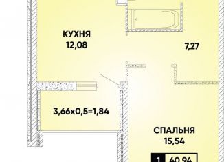 Однокомнатная квартира на продажу, 40.9 м2, Краснодар, микрорайон Губернский