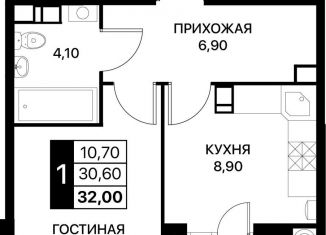 1-комнатная квартира на продажу, 32 м2, Ростов-на-Дону