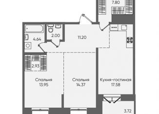Продается 3-ком. квартира, 78.2 м2, Иркутская область, улица Пушкина, 9