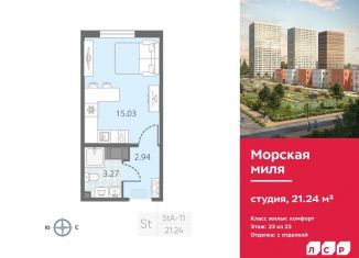 Продажа квартиры студии, 21.2 м2, Санкт-Петербург, муниципальный округ Юго-Запад