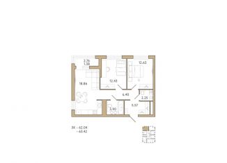 Трехкомнатная квартира на продажу, 63.4 м2, Пензенская область, 2-й проезд Свердлова, 27