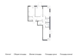 Продам трехкомнатную квартиру, 78.4 м2, Московская область, жилой комплекс Мытищи Парк, к5