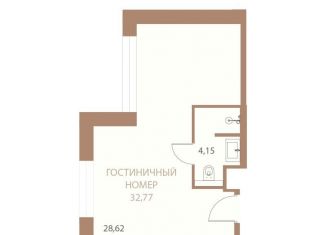 1-комнатная квартира на продажу, 32.8 м2, Липецк