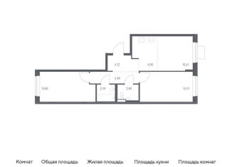 Продажа двухкомнатной квартиры, 59.7 м2, поселение Рязановское