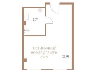 Продам однокомнатную квартиру, 29.7 м2, Липецк