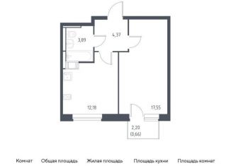 Продажа 1-комнатной квартиры, 38.7 м2, Московская область, жилой комплекс Прибрежный Парк, 9.1