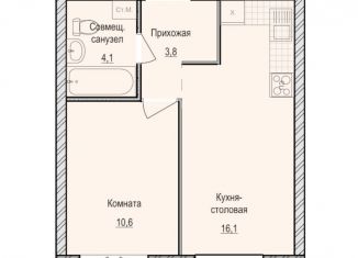 Продаю 1-комнатную квартиру, 34.6 м2, Удмуртия