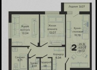 Продам двухкомнатную квартиру, 66.1 м2, Калининград, Закатная улица, 29к2