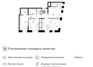 Продам 3-комнатную квартиру, 80.5 м2, Рязанская область, улица Ленинского Комсомола, 149