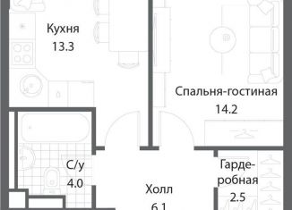 Продается 1-комнатная квартира, 40.1 м2, Москва, ЖК Нагатино Ай-Ленд, жилой комплекс Нагатино Ай-Ленд, к1