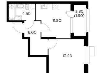 Продаю 1-комнатную квартиру, 37.4 м2, Московская область
