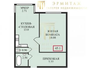 1-комнатная квартира на продажу, 45.1 м2, Санкт-Петербург, Зоологический переулок, 1-3, муниципальный округ Введенский