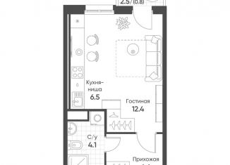 Продаю квартиру студию, 28.2 м2, рабочий посёлок Кольцово, жилой комплекс Счастье в Кольцово, 5