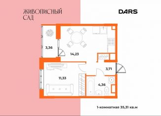Однокомнатная квартира на продажу, 35.3 м2, Хабаровск
