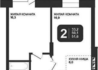 Продается двухкомнатная квартира, 50.1 м2, Новосибирск, ЖК Никольский Парк