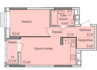 Продается однокомнатная квартира, 41.5 м2, Ижевск, Индустриальный район