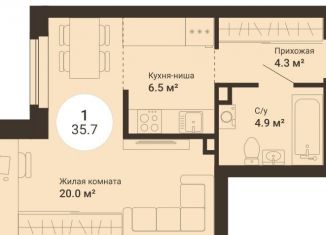 Продается однокомнатная квартира, 35.7 м2, Екатеринбург