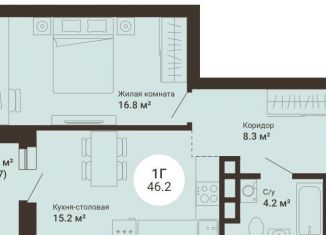 Продается 1-ком. квартира, 46.2 м2, Свердловская область
