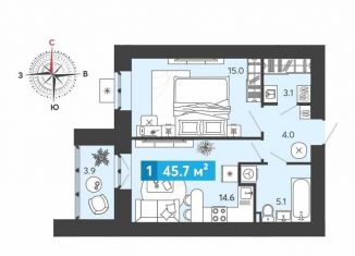 Продажа 1-ком. квартиры, 45.7 м2, Пензенская область, Светлая улица, с3