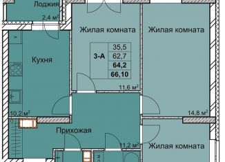 Продажа 3-ком. квартиры, 64.2 м2, Нижегородская область, 1-я Оранжерейная улица, 24А