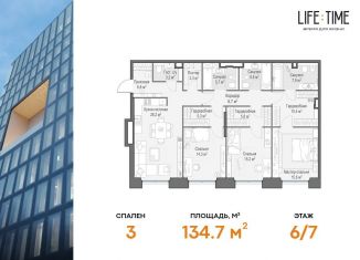 Продается четырехкомнатная квартира, 134.7 м2, Москва, метро Беговая