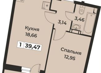 1-ком. квартира на продажу, 39.5 м2, Мурино, проспект Авиаторов Балтики, 29к2, ЖК Авиатор