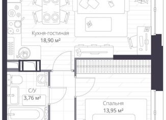 Продаю двухкомнатную квартиру, 41.1 м2, Ленинградская область
