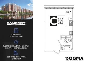 Квартира на продажу студия, 28.3 м2, Краснодар, Прикубанский округ