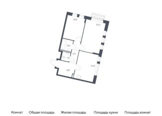 Продам 2-комнатную квартиру, 53.8 м2, село Лайково, жилой комплекс Рублёвский Квартал, 60